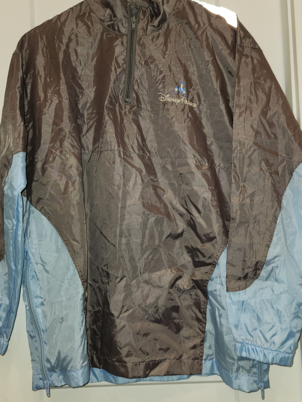 Disney Men's Black and Light Blue Windbreaker Jacket